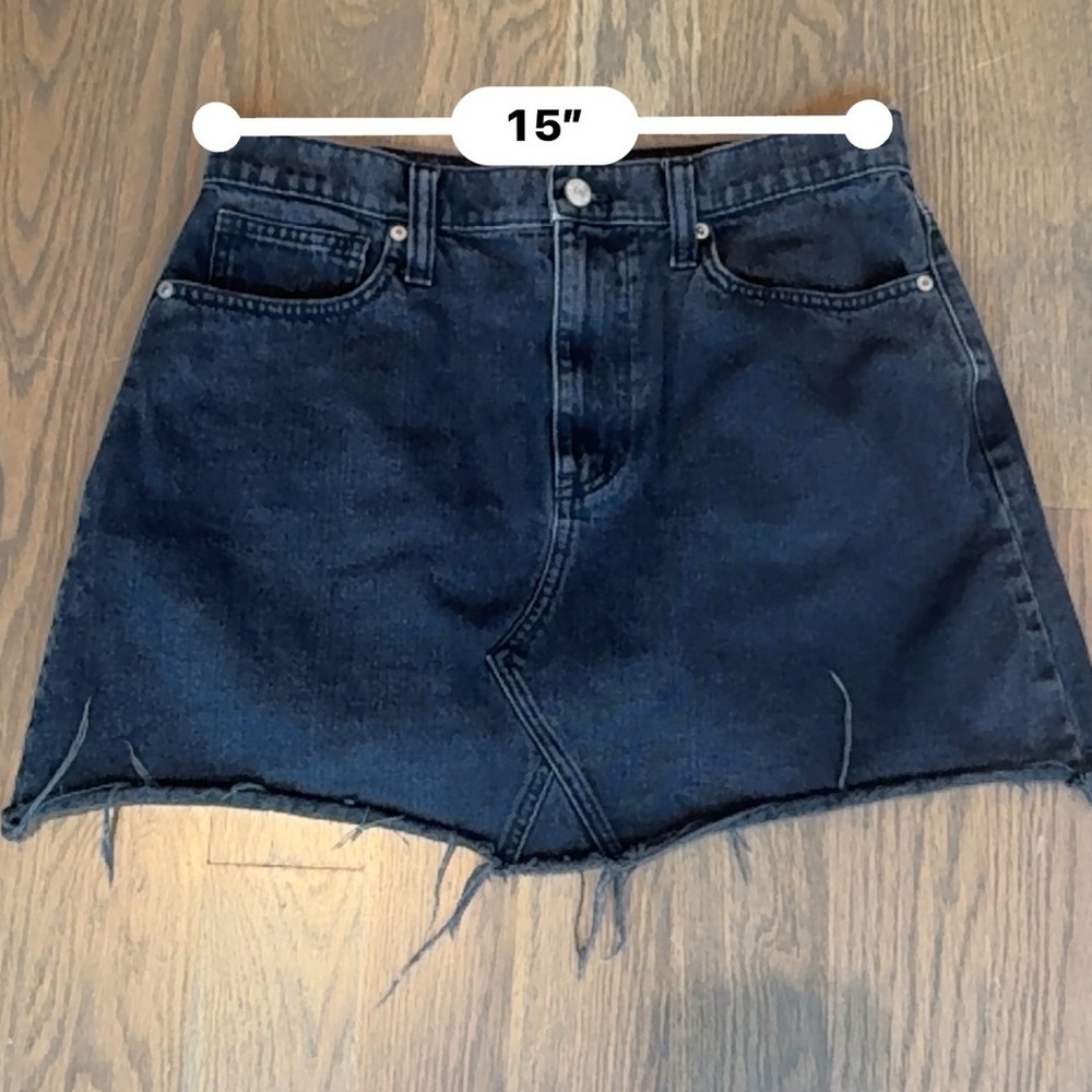 Madewell Denim Mini Skirt Black size 30 - Picture 6 of 8